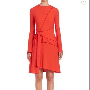 PROENZA SCHOULER Crepe Asymmetric Wrap Dress Size 0 Color Red